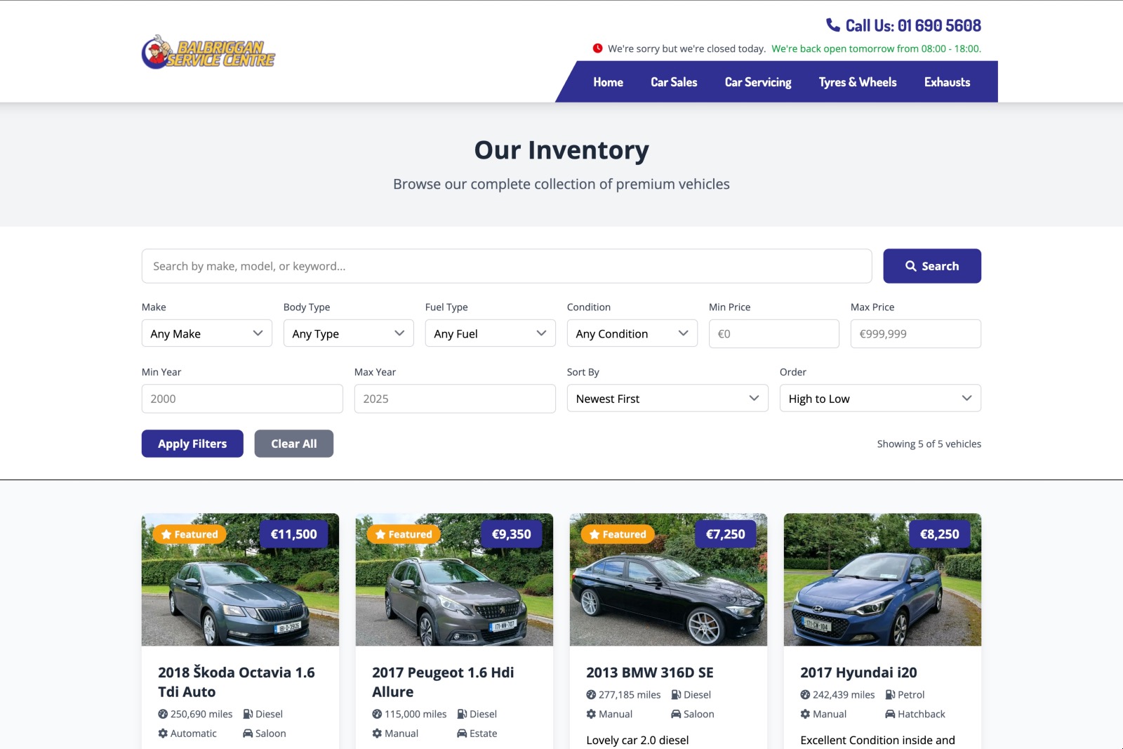 Balbriggan Service Centre Website