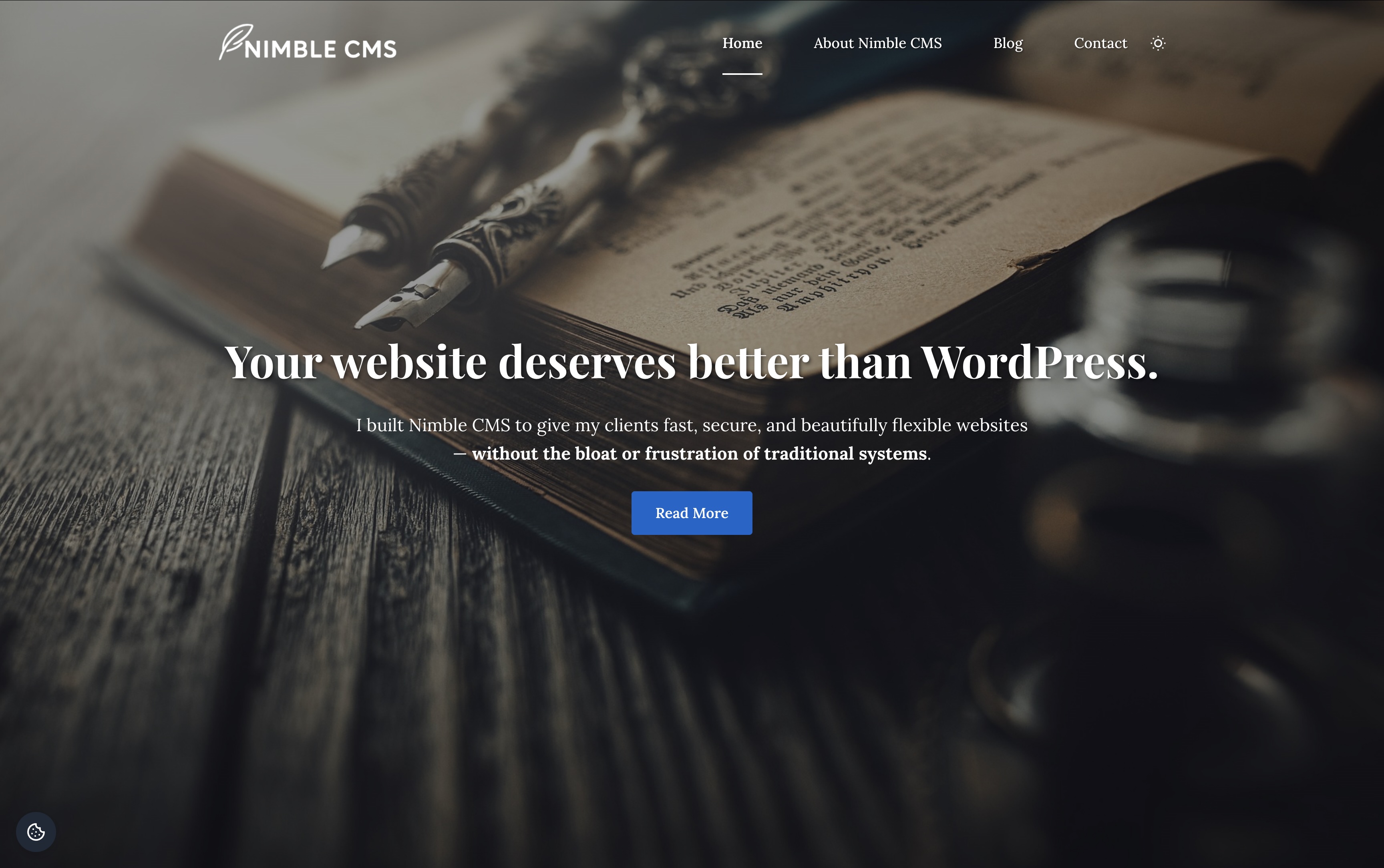 Nimble CMS Website Homepage